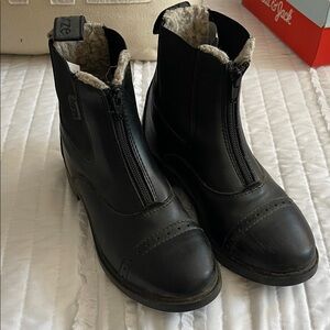 Horze Brand Black Paddock Front Zip Boots